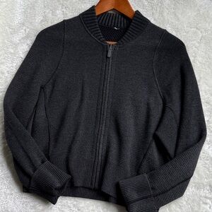 Lululemon Reversible Charcoal Gray Zip Up Sweater Size 4 VGC cardigan